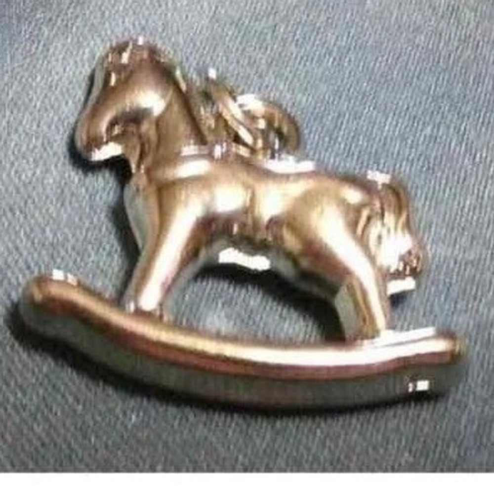 New‎ Rocking Horse Pendant Charm Silver Tone Equine Equestrian Toy Girls Baby
